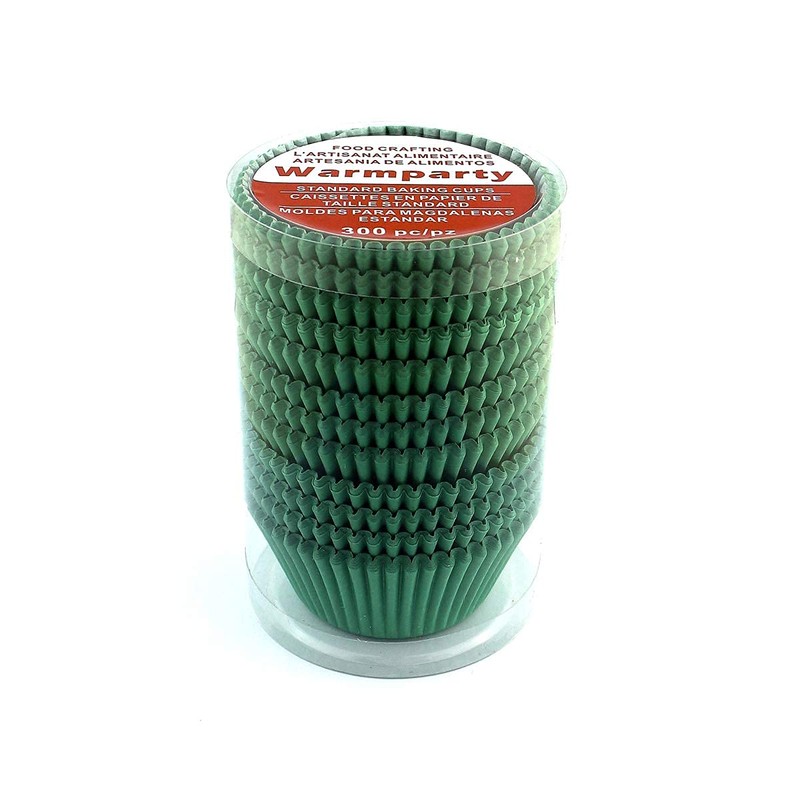 Warmparty Baking Cups Cupcake Liners, Standard Sized, 300 Count (Green)