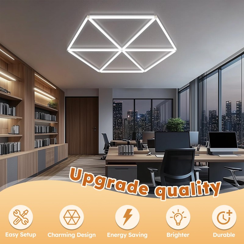 ALLYES Hexagon Garage LED Lights - Hexagonal LED Panel, 6500K,5940LM,