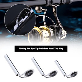 15pcs Fishing Line Spinning Guide Eye Rings Fishing Rod Tip Repair Kit Fishing Rod Guide Various Sizes Tips Fishing Accessories for Saltwater Freshwater Silver