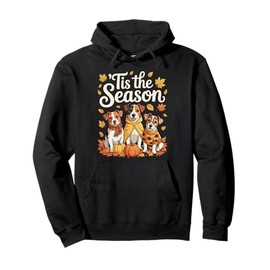 Tis The Season Jack Russell Terrier Fall Autumn Pumpkin Dog Pullover Hoodie