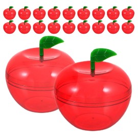Cabilock 20 Pcs Apples Containers Plastic Filled Bobbing Apples Candy Containers Party Favor Boxes for Christmas Wedding Party Supplies