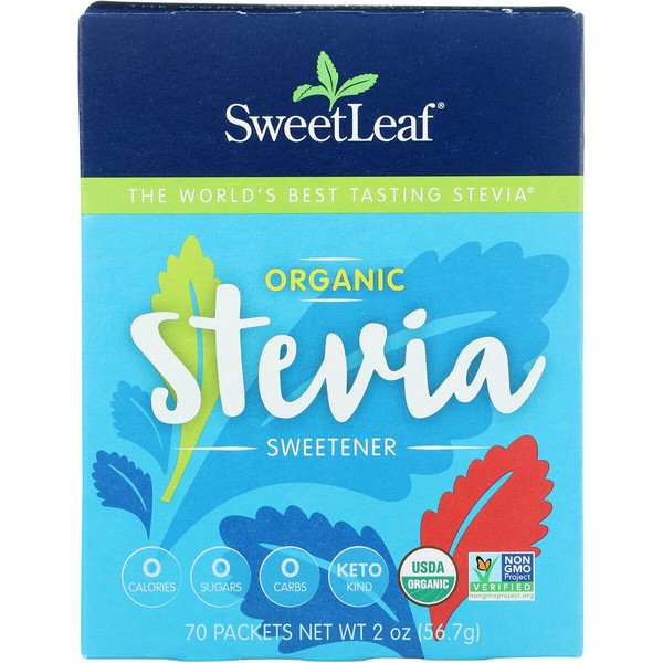 SweetLeaf Organic Stevia Sweetener 70 Packets