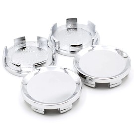 RhinoTuning Set of 4 64 mm Hub Caps OD 64 mm ID 60 mm Hub Caps Hub Cover (Chrome)