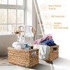 HOMESTEAD Water Hyacinth Storage Baskets with Built-in Handles, 13.5" x