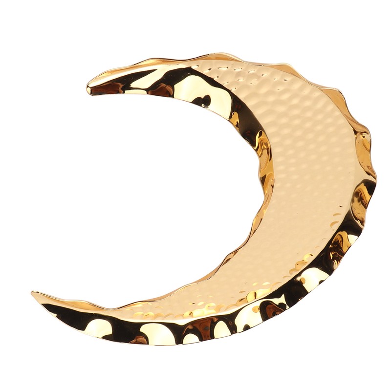 Serving Platter Zinc Alloy Fruit Plate Contemporary HalfMoon Shape Tableware