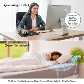 Grounding Sheets for Improving Sleep Quality,25% Pure Silver Fiber+Organic Cotton,Bedding Grounded Fitted Sheet,Deep Pocket.