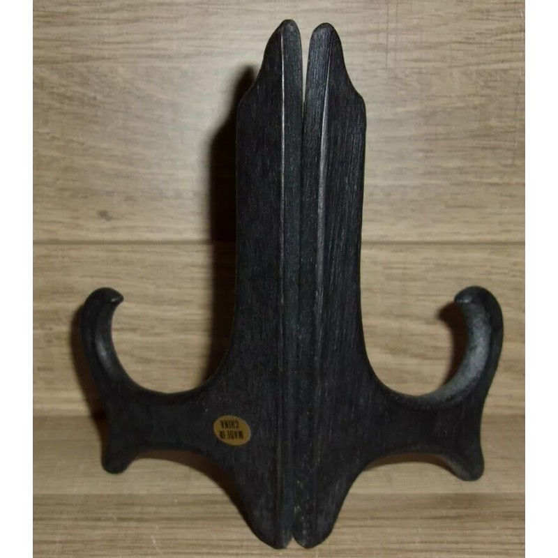 Unbranded 5" Display Easel or Plate Stand Black Wood with