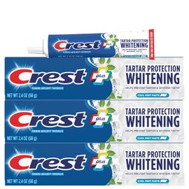 Crest- Dentífrico contra el sarro y anticavidad con flúor, pasta regular, 2.4 oz (Paquete de 3)