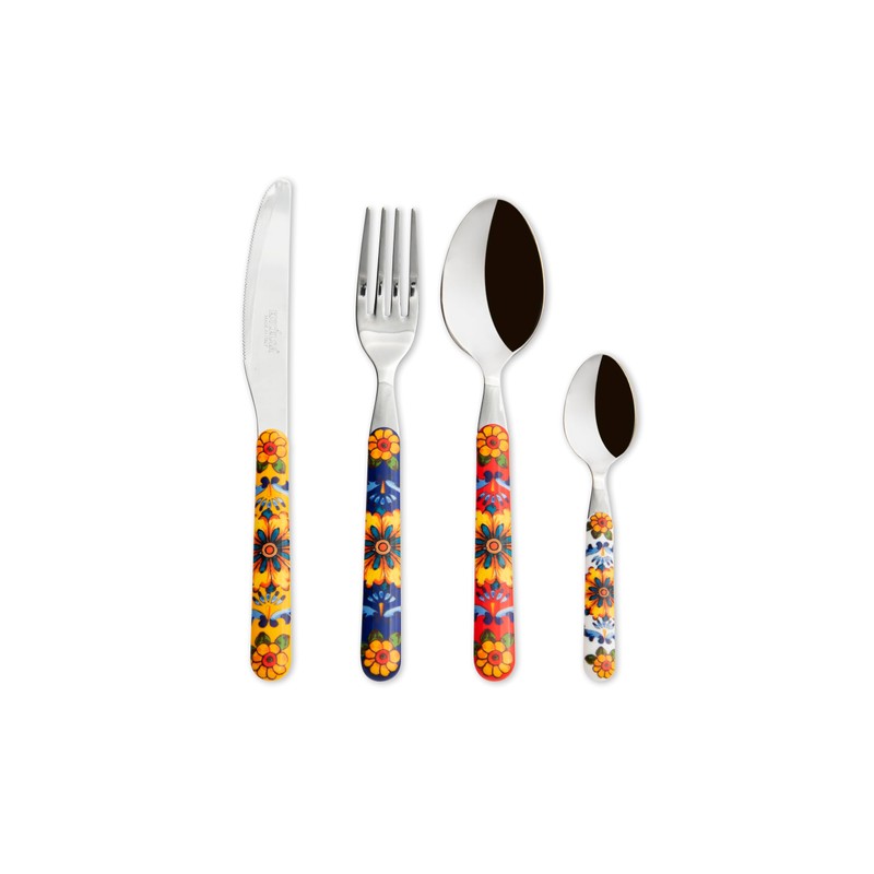 Excelsa Trinacria 24-Piece Stainless Steel Cutlery Set with Plastic Handle