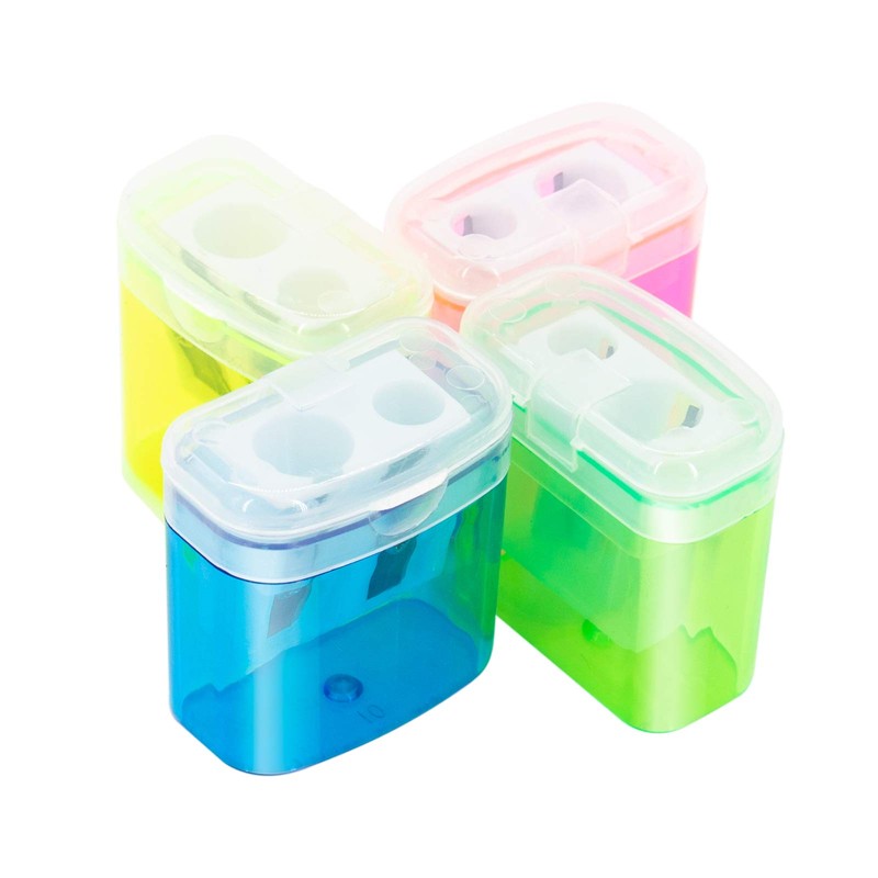 KIDMEN 12 PCS 2 Holes Small Manual Pencil Sharpener with