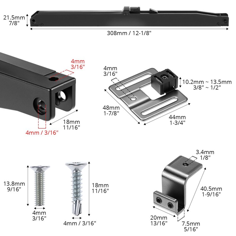 QWORK Barn Door Soft Close Kit, Hole-Free Version, Compatible for
