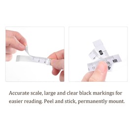 Kozelo 10pcs Adhesive Tape Measure Metric - [20cm x Left to Right Read] Waterproof Sticky Ruler Tape for Work Bench Saw Table, White