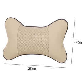 CGEAMDY Pack of 2 Car Neck Pillow Headrest, Seasons PU Car Headrest, Soft Car Headrest Cushion, Car Seat Cushion Headrest Cushion (Beige)