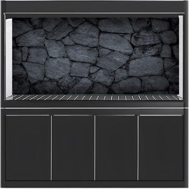 MIRRORANG Rock Aquarium Background Dark Grey Stone Aquarium Poster Background Rocky Terrarium Background Vinyl Background 91 x 50 cm