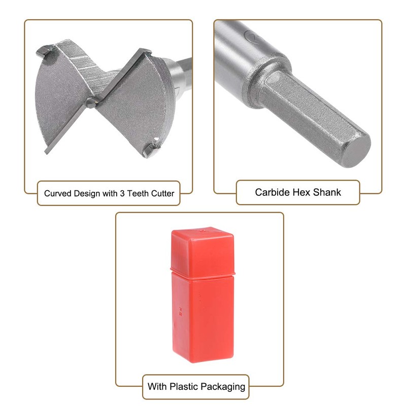 sourcing map Forstner Drill Bits 42mm, Tungsten Carbide Wood Hole