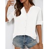 LOMON Womens 3/4 Sleeve Button Down Shirts Cotton Linen Roll