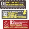 Set of 3 military style message stickers for motorcycles, cars,