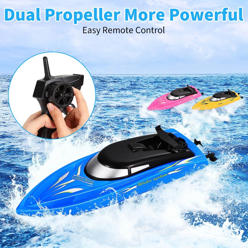 Lumiparty 3PACK Remote Control Rc Boat for Kids, 2.4Ghz Control,
