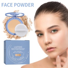 Fixierpulver, Wasserfeste Make-up-Puder-Foundation, Wasserfeste Setting Powder, Matt Langanhaltende Primer Puder Makeup, Langanhaltendes, Wasserfestes,Leichter und atmungsaktiver Fixierpuder