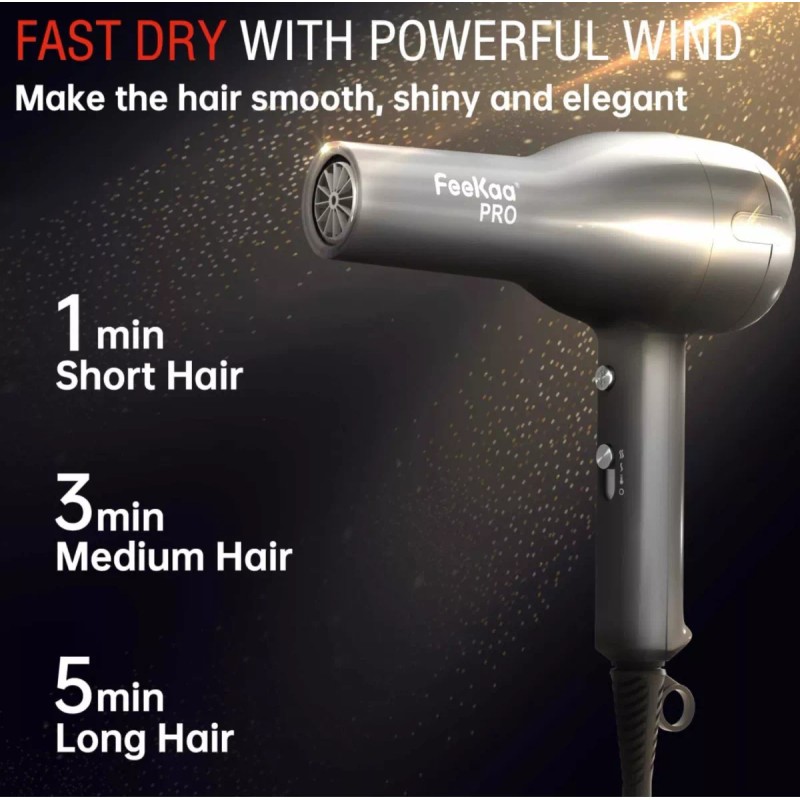 Feekaa Secadora De Cabello Ultra Rápida Y Ligera 1875w