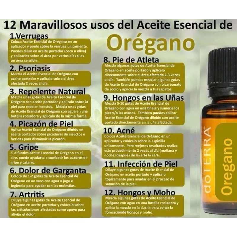 Doterra Aceite Esencial Oregano Doterra 15ml Antibacteriano + Regalo
