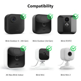 2Pack Wall Mount Bracket for Blink Outdoor 4 (4th Gen)/(3rd Gen)/All-New Blink Indoor/Blink XT/XT2, Also for Blink Mini/Mini 2, 360° Adjustable Indoor/Outdoor Camera Mount with Perfect View Angle