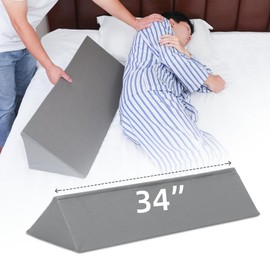 Fanwer Wedge Pillow for Side Sleeping, 34" Back Pillow for Side Sleeper, Bed Wedges & Body Positioners for After Surgery, Back Pain, Preventing Bedsores