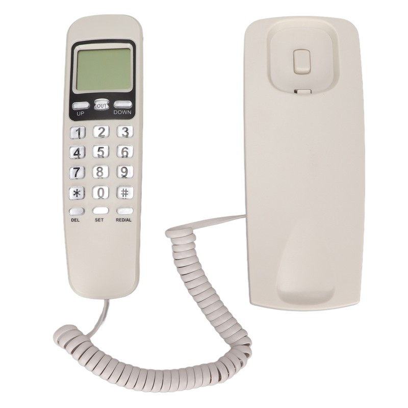 Wired Wall Phone Multifunctional Calendar LCD Display Caller ID Landline