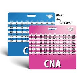 CNA Badge Buddy with Weight, Height and Temperature Conversion Pink/Blue - Horizontal Badge Id Card for Certified Nursing Assistants - by BadgeZoo (5)