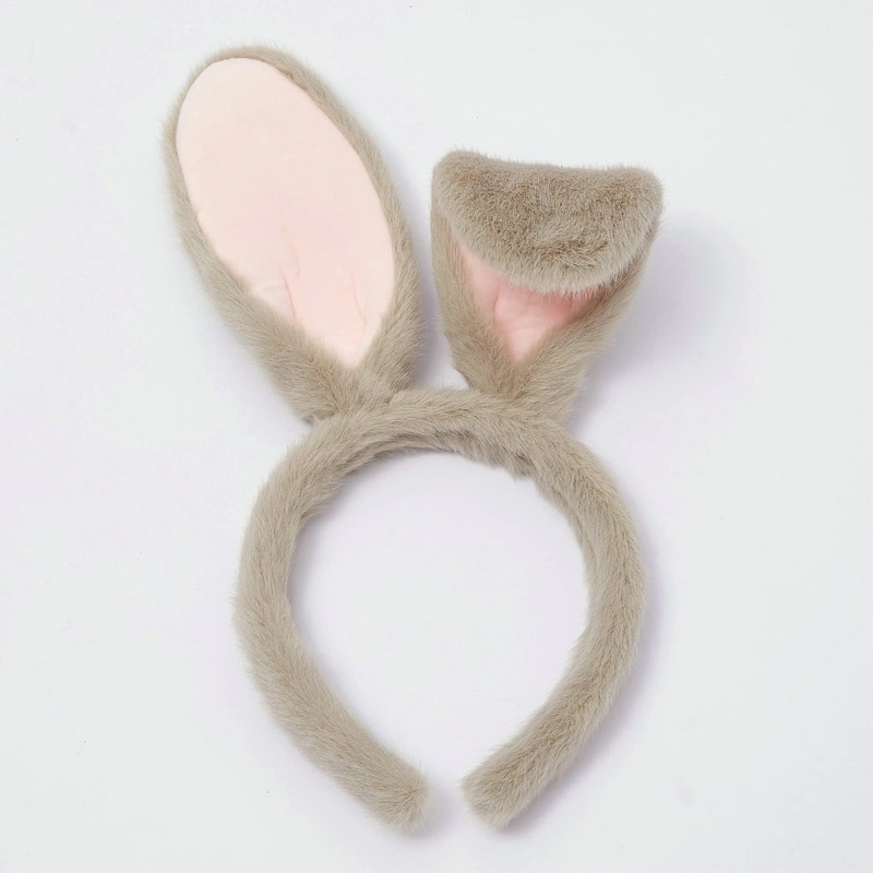 Olivemont Easter bunny ears headband for rabbit pretend play (grey)