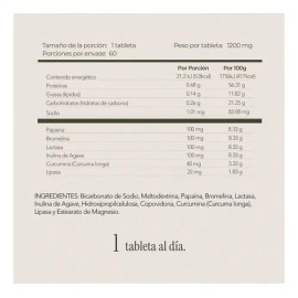 Enzimas Digestivas + Prebióticos | 60 Tabletas 1.2g | Maklen Sin Sabor