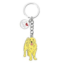 ShiQiao Spl Dog Keyring Gifts for Women Men Golden Retriever Keychain for Boys Girls I Love Dogs Pet Owner Birthday Gift for Daughter Son Best Friend Dog Lover Keyrings