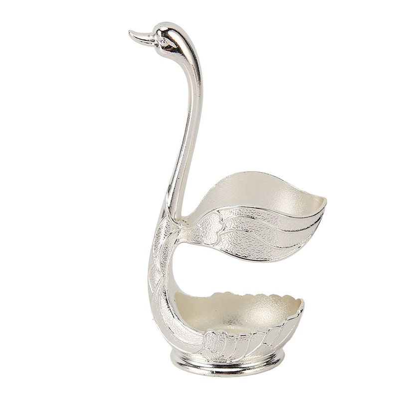 Swan Base Holder Forks Set Aluminum Silver Fashion Rustproof Decorative