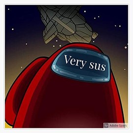 Very Sus Among Us Bumper Sticker Vinyl Decal 5"