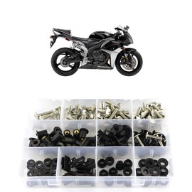 Xitomer Complete Fairing Bolt Kits Fit for CBR600RR F5 2007 2008 2009 2010 2011 2012, Windscreen Bolts, Mounting Kits Washers Nuts Fastenings Clips Grommets (Silver)