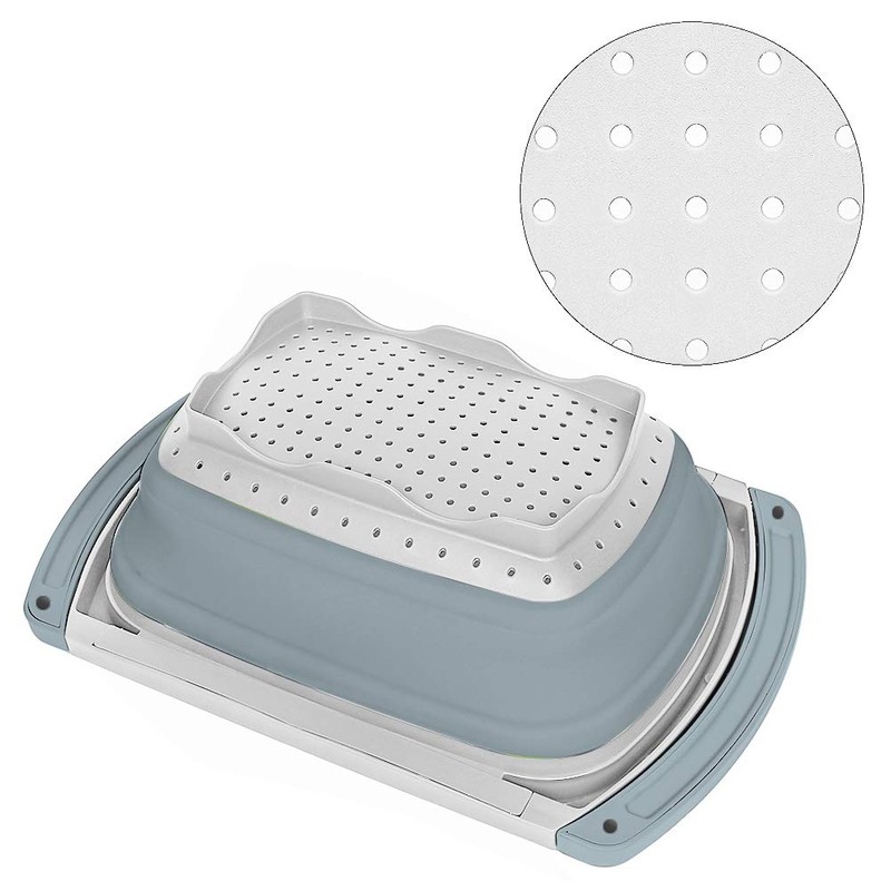 Qimh Collapsible Colander | Over The Sink Silicone Kitchen Strainers