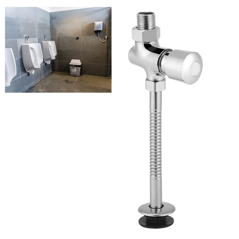 Joyzan Toilet Urinal Flush Valve, Push Button Pressing Type Manual