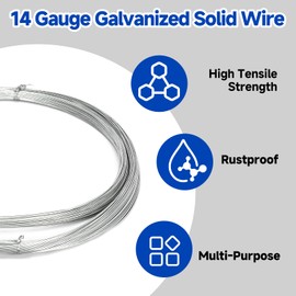 jxgzyy 100 Roll Bailing Wire 14 Gauge 14 ft Galvanized Steel Wire Single Loop Rope Bendable Baling Wire for Securing Packaging Cardboard Paper Textiles Plastics