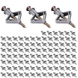 Vordpe 100 Plasterboard Dowels and Screws Set, Drywall Dowels, Cavity Dowels, 50 Dowels, 50 Screws, Cavity Dowels, Plasterboard Dowels for Plasterboard, Plasterboard Fixing in Concrete