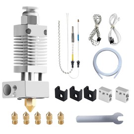 5Aplusreprap Ender 3 Hotend Upgrade: M3 Stud Thermistor,Fast Replaced, Compatible for Creality Ender 3 V2, CR-10 J-Head Hotend Replacement, Assembled Extruder 3D Printer Hot end Kit 24V 40W, Silver