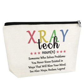 Gfhzdmf X-Ray Tech Gift Makeup Bag Appreciation Gift for Radiology Technologists Thank You Gift for Radiographer Cosmetic Bag Radiology Tech Graduation Gift Retirement Farewell Gifts Travel Pouch