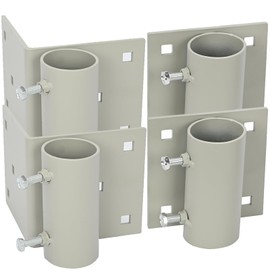 tonchean 4 Pack Stationary Dock Side Leg Pipe Holder Brackets, Heavy Duty Galvanized Floating Dock Hardware Boat Dock Accessories, Sleeve for Dock Pole Post, 7/16" Hole for 3/8" Carriage Bolt