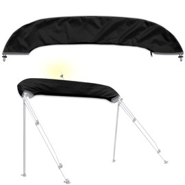 Bimini Top Boot Cover - Suitable for 3-4 Bows, Design with Light Hole, 600D Waterproof Storage Boot, L 68-88IN, Black