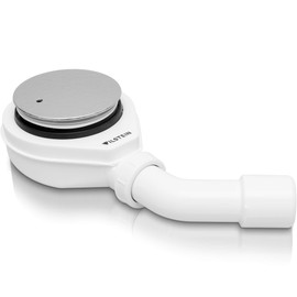 VILSTEIN Shower Tray Siphon, 90 mm Shower Drain with Odour Trap and Hair Strainer, Drain Set Shower