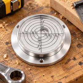 Metal Disc Bubble Level Tool for Precision Alignment – Compact Circular Level Gauge for Construction, Machinery and DIY Projects