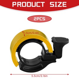 Lotsdonxia 2Pcs Stealth Bike Bell Hidden Loud Alarm for Road, Mountain City Bicycles (Red Yellow)