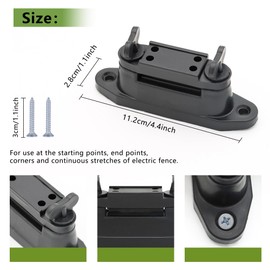 Electric Fence Tape Clamp Tensioner Insulator,Plastic Polytape Corner Wood Post Nail Holding Electric Fence Insulators with Screw for Livestock,Garden, Farm,Black (25)