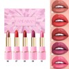 HANDAIYAN 5pcs Matte Lipstick Set Waterproof Long Lasting Non-stick Cup