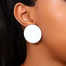 TseenYi Leopard Stud Earrings Round Leopard Button Earrings Statement Disc Coin Hoop Circle Button Stud Earrings Vintage Geometric Round Disc Earrings, Zinc, No Gemstone