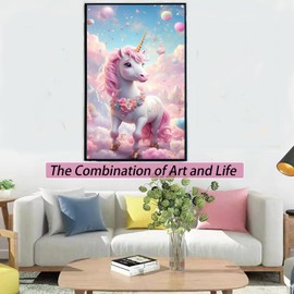 Liccyy 40 * 70CM 5D Diamond Art Painting Kits for Adults Teen Starters with Tools,DIY Full Crystal Drill Bead Art Paints by Numbers for Home Wall Decoration Gift,Horse Round Gems